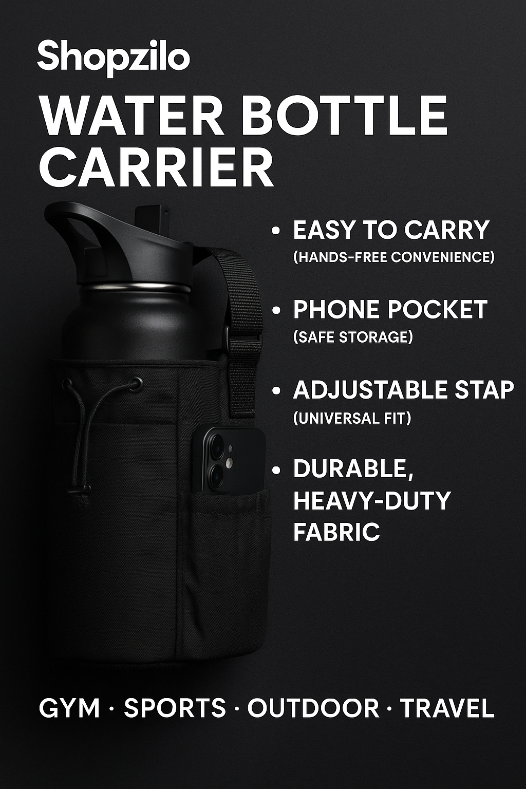 Magnetic water bottle bag